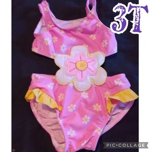 Sand n sun 3T girls bathing suit pink flowers